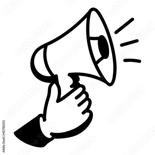 
Well designed doodle style icon of campaign 

