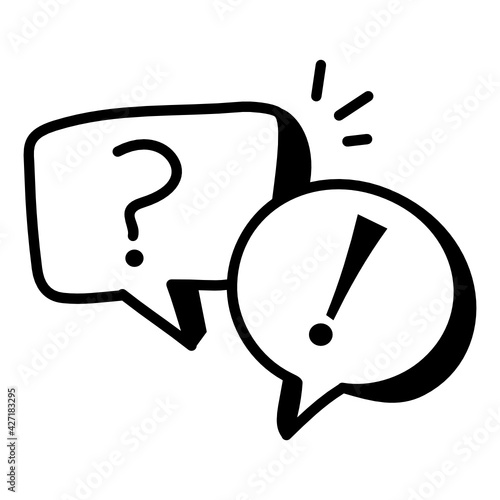 
Hand drawn icon of frequently ask question 

