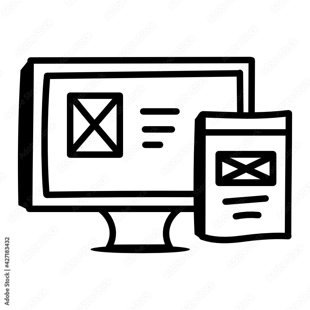 Wireframe doodle icon is editable and easy to use
Wireframe doodle icon is editable and easy to use