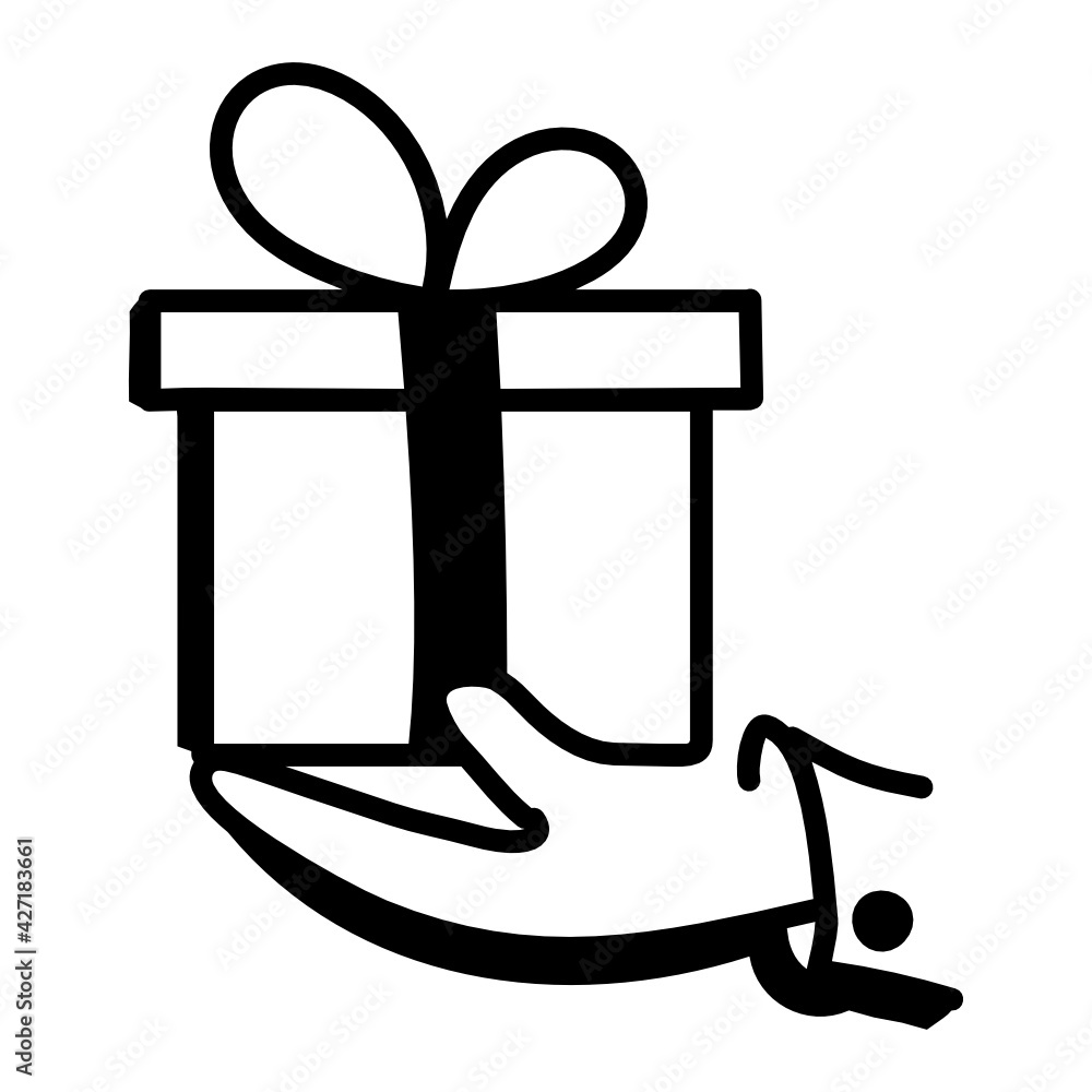 Beautifully created hand drawn icon of giving gift
Beautifully created hand drawn icon of giving gift