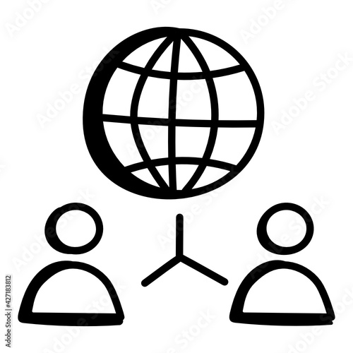 
Download premium doodle icon of network 

