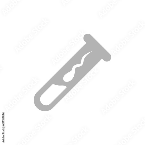 test tube icon with spermatozoa, vector illustration