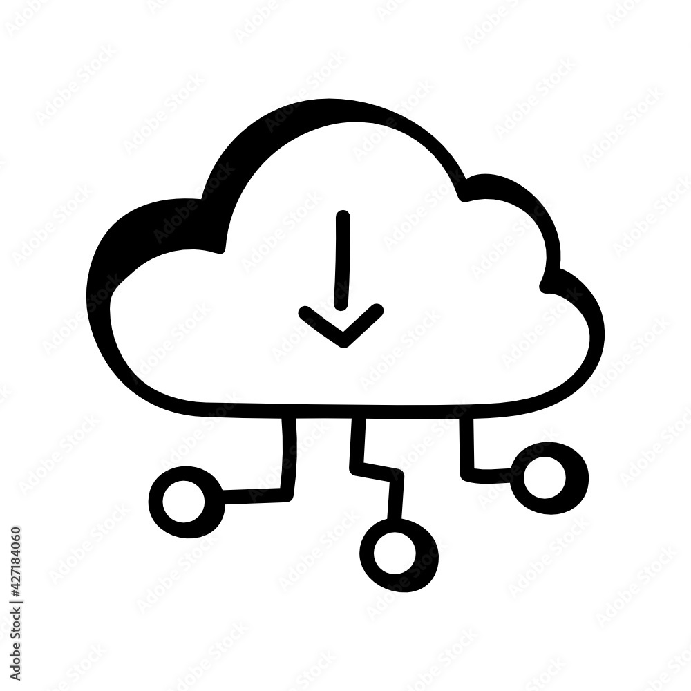Download this hand drawn icon of cloud tech
Download this hand drawn icon of cloud tech