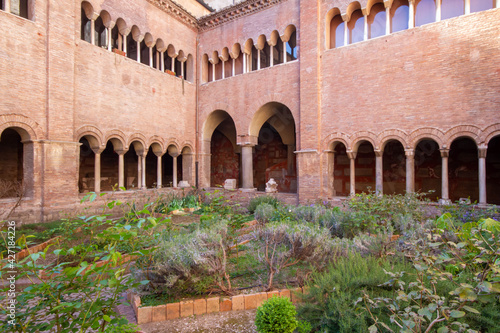 Photography The Cloister of The Basilica of San Lorenzo fuori le Mura built in the 12th cent