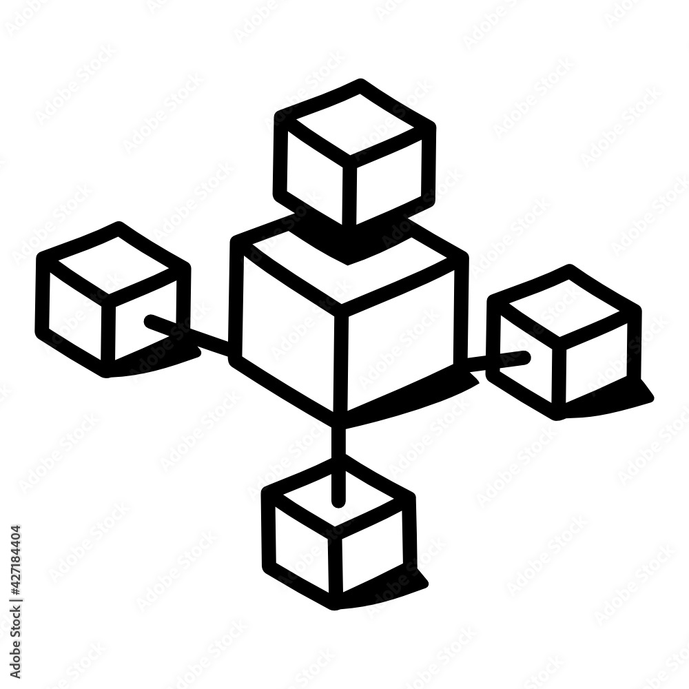 Well designed doodle icon of blockchain
Well designed doodle icon of blockchain
