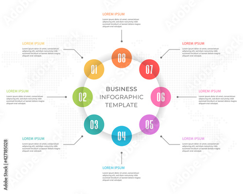 Infographic template and diagram 8 options