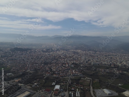 Aerial View, Veria City, A Cloudy Day, Greece, Central Macedonia, Imathia