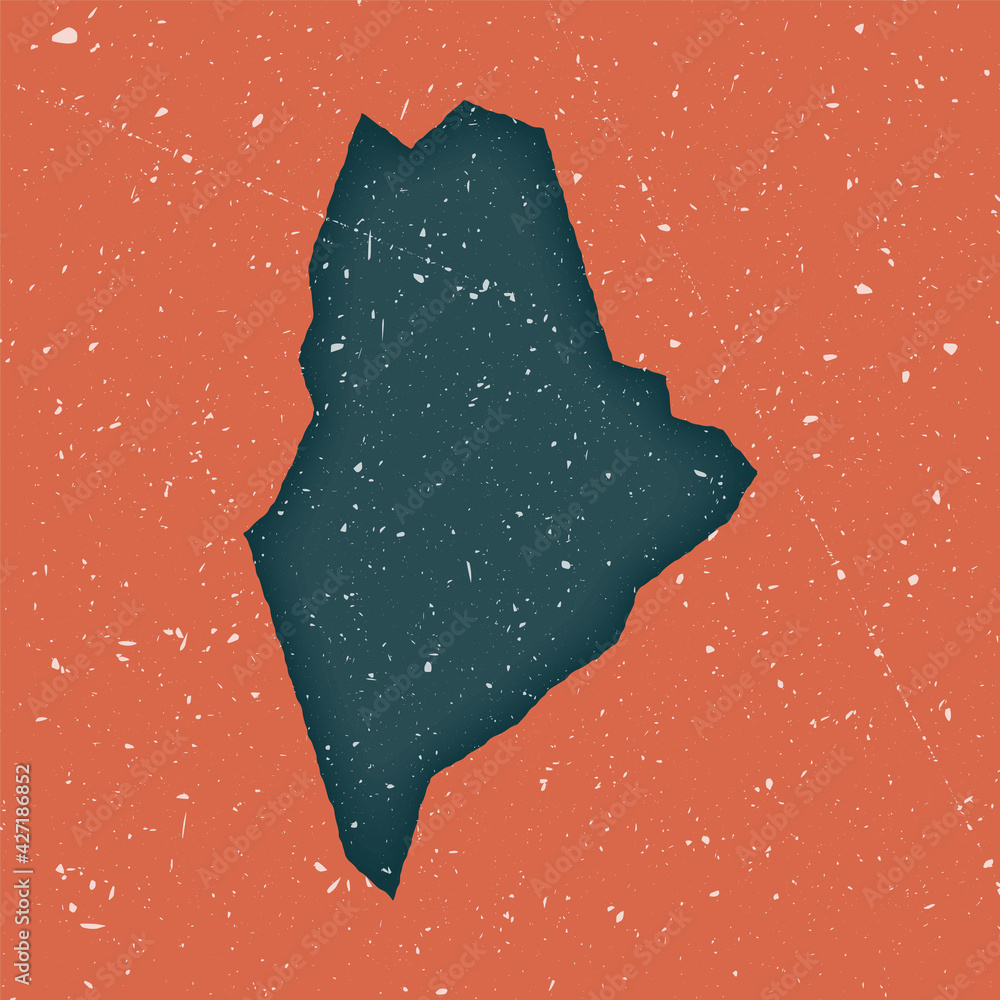 Maine Vintage Map Grunge Map Of The Us State With Distressed Texture