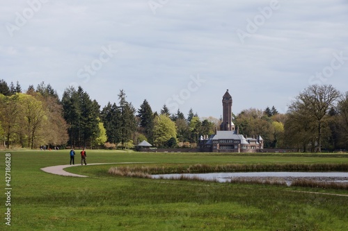 National park the Hoge Veluwe in the Netherlands with hunting lodge jachthuis St Hubertus
