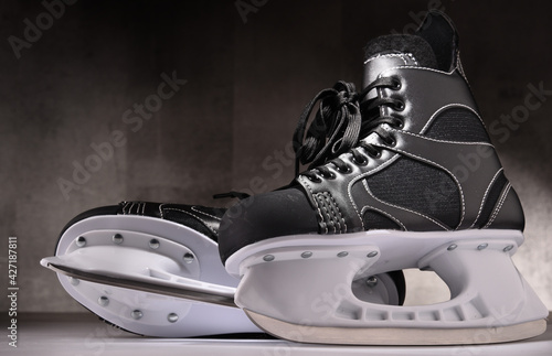 Photography Pair of ice hockey skates
