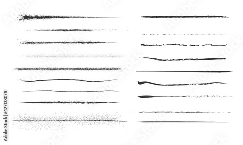Set of artistic pen brushes.Doodles, ink brushes.Set of vector grunge brushes. Collection of strokes of markers. Set of wavy horizontal lines