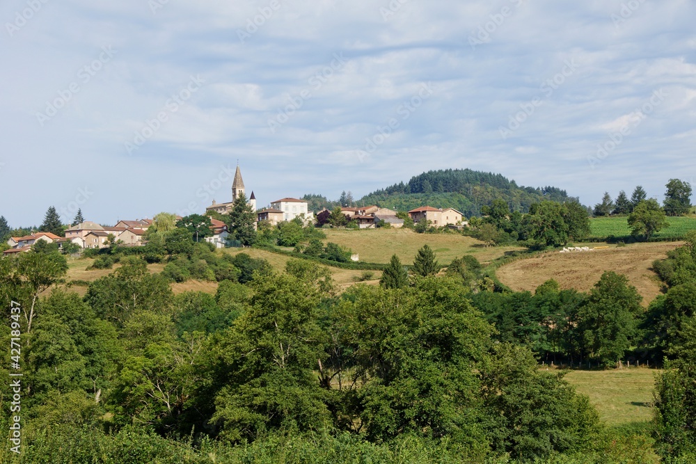 Naklejka premium Countryside in the department of Saône-et-Loire in Bourgogne-Franche-Comté in France