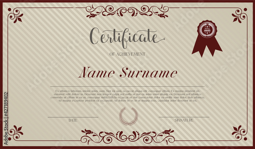 Vintage certificate template 1. Vintage certificate template 1. Diploma education certificate of recognition