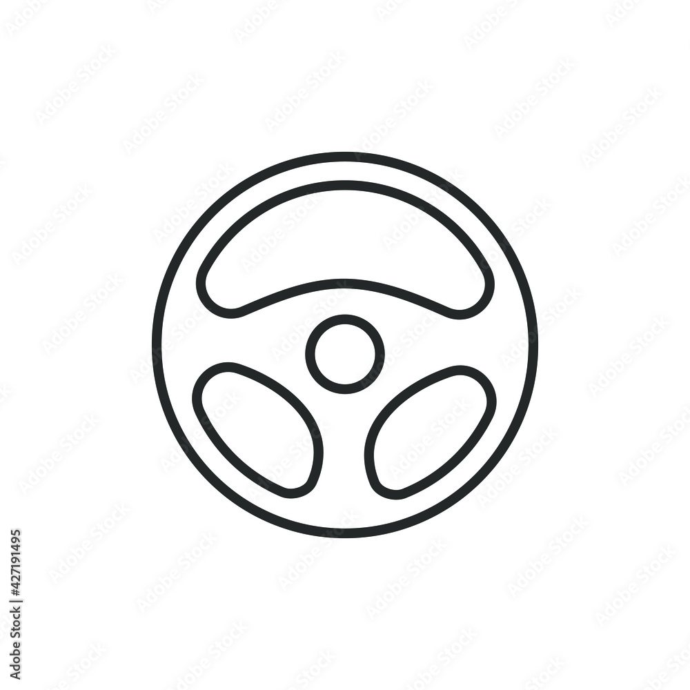 Steering wheel line icon isolated on white background. Vector illustration Steering wheel line icon isolated on white background. Vector illustration