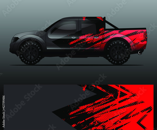 Truck decal graphic wrap vector, abstract background