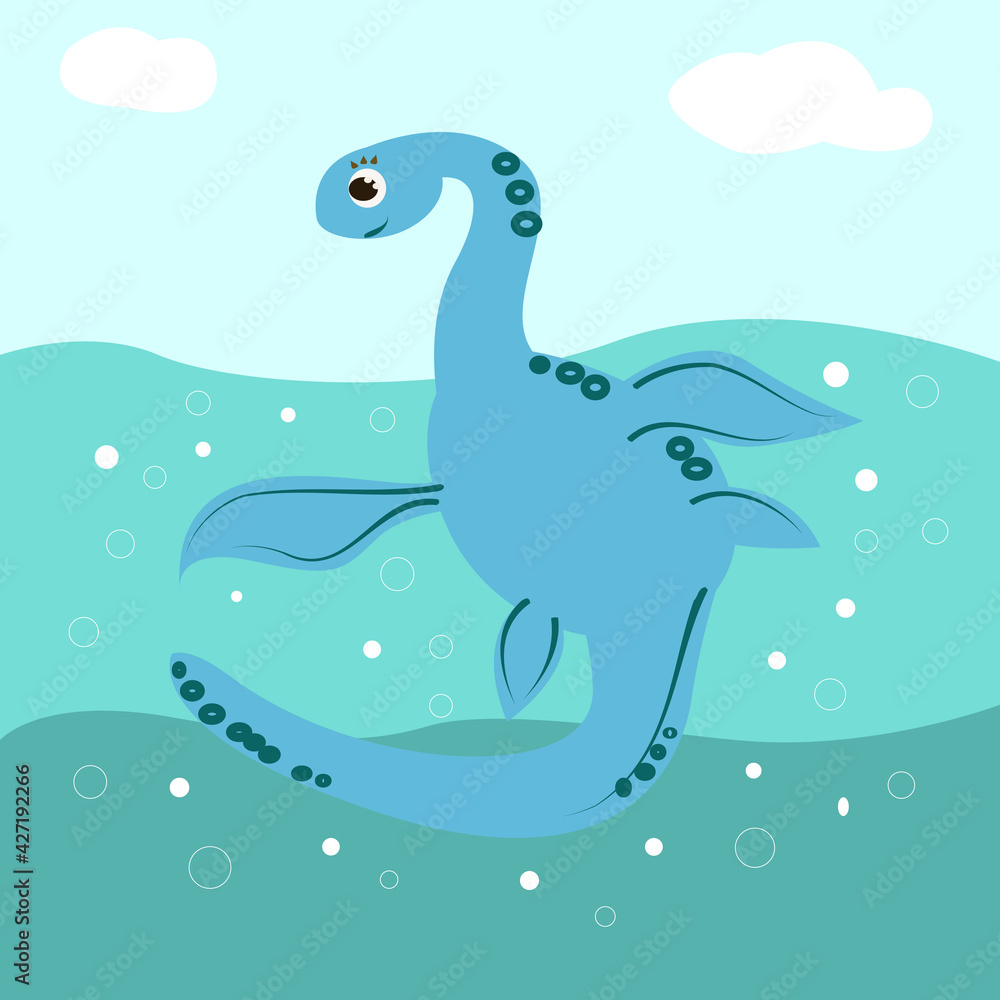 Plesiosaurus cute drawing for kids Plesiosaurus cute drawing for kids