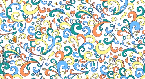 Paisley seamless pattern in ethnic style. Abstract vintage pattern with decorative elements, vector pattern in Oriental style..