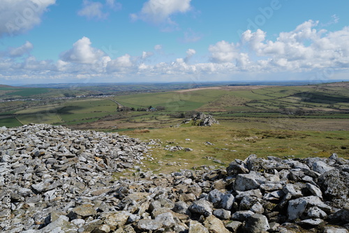 Foel Drygarn - bronze age burial stone carns, surrounded by the remains of an iron age hill fort in the Preseli Hills, Pembrokeshire.