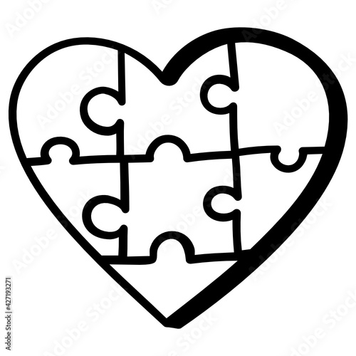 
A very creative hand drawn icon of autism awareness 

