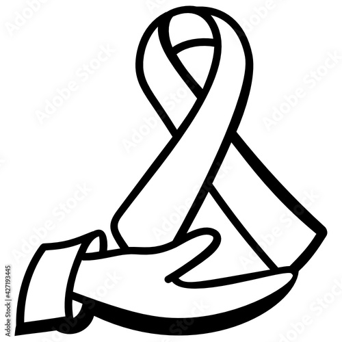
Very well designed doodle icon of autism awareness ribbon 


