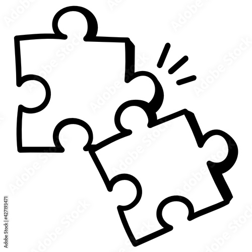 
Very well designed doodle icon of autism awareness puzzle 


