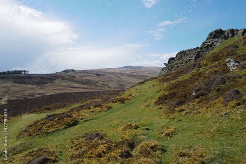 Foel Drygarn - bronze age burial stone carns, surrounded by the remains of an iron age hill fort in the Preseli Hills, Pembrokeshire.