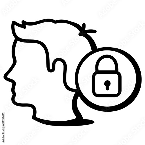 
A very creative hand drawn icon of dull mind 


