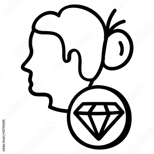 
A very creative hand drawn icon of brilliant mind 

