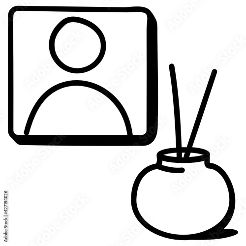 
A trendy vector design of burning incense pot 

