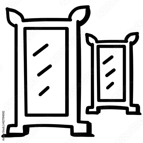 
Hand drawn vector design of tombstone icon

