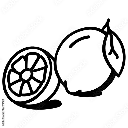 
Eye soothing doodle icon of lemon 


