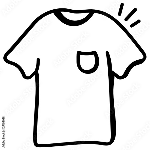 
A menswear shirt with half sleeves, doodle icon

