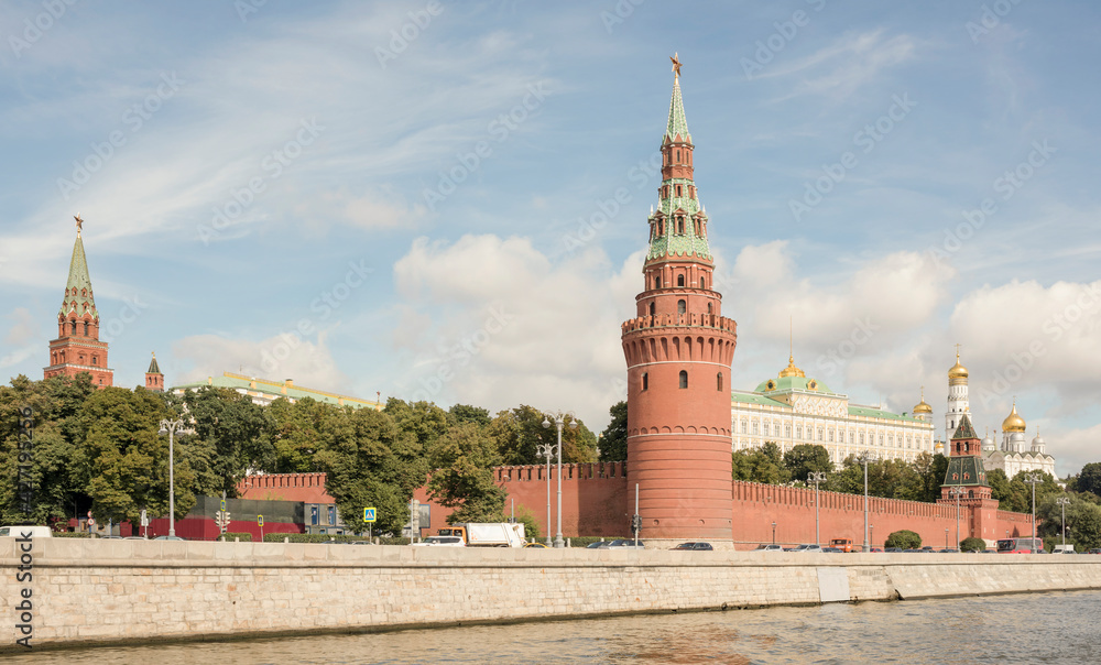 View of the Kremlin from the Moskva River by Kremlin embankment View of the Kremlin from the Moskva River by Kremlin embankment