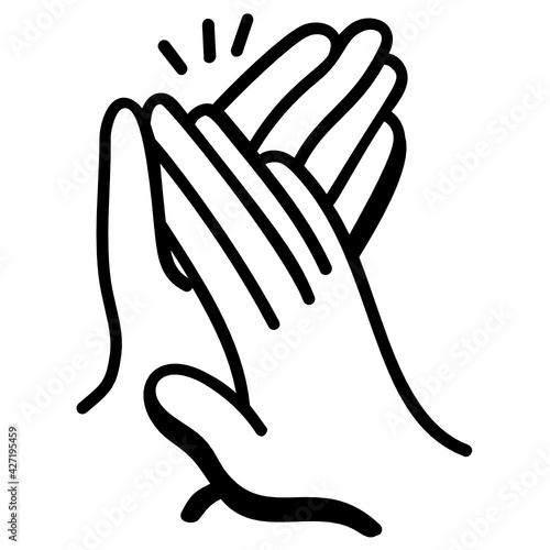 
A modern style icon of applause, hand clipping 

