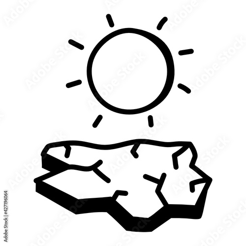 
Drought hand drawn icon is visually perfect 

