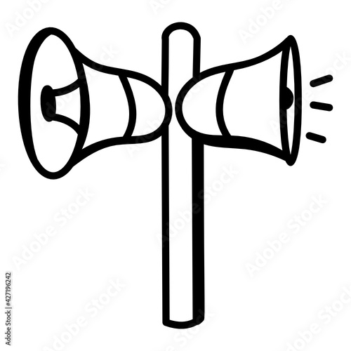 
Have a look at this speaker pole hand drawn icon 

