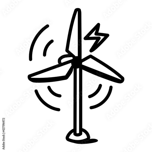 
Windmill doodle icon is visually perfect design

