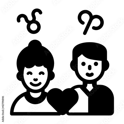 
Glyph trendy icon of love astrology 

