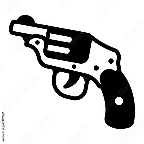 
Well designed glyph line style icon of  handgun