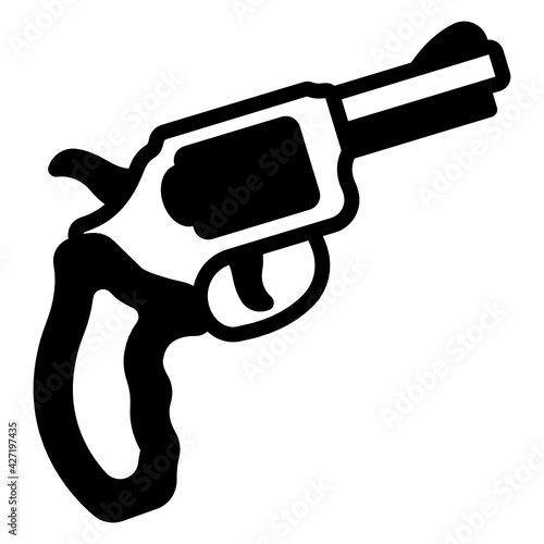 
Well designed glyph line style icon of  handgun