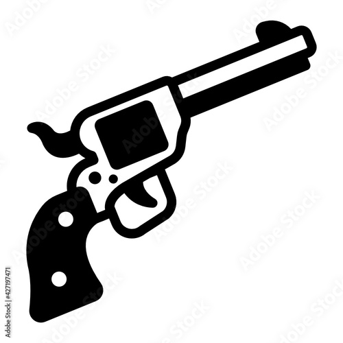 
Well designed glyph line style icon of  handgun