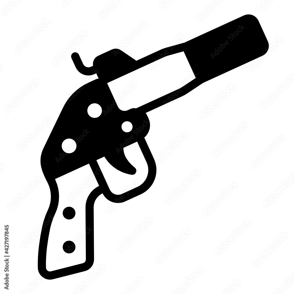 Well designed glyph line style icon of handgun
Well designed glyph line style icon of handgun