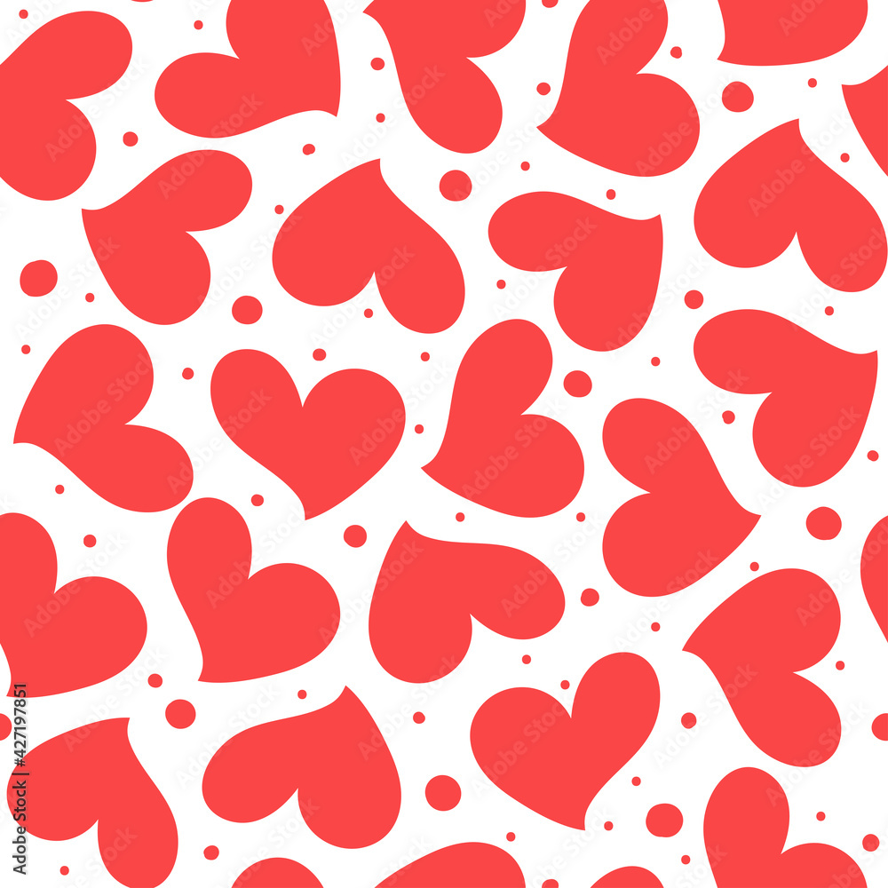 Seamless pattern with red hearts. Seamless pattern with red hearts.