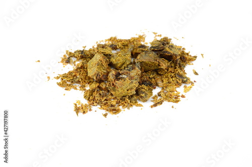 Photography Placer of propolis on a white background