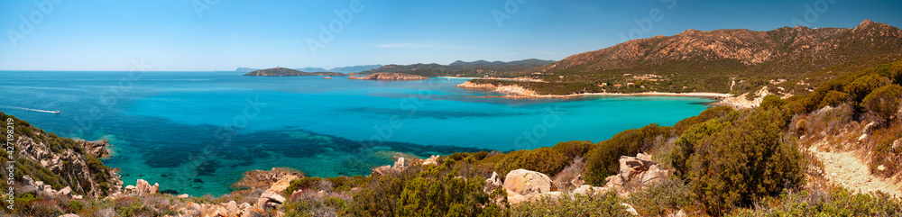 Sardegna, panorama su Capo Malfatano, Teulada, Italia 