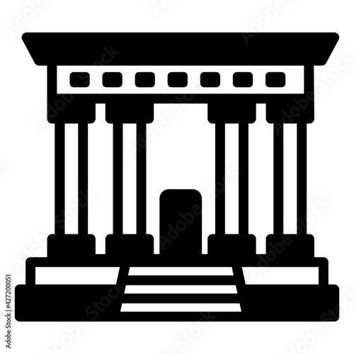 
A temple of seti in egypt, solid editable icon

