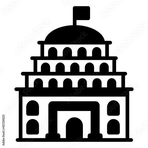 
Hala ludowa, centennial hall glyph icon in editable design 


