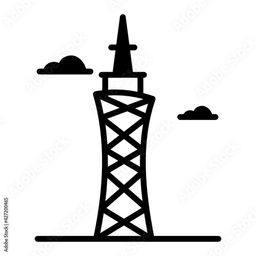 
A canton tower or observation tower glyph icon

