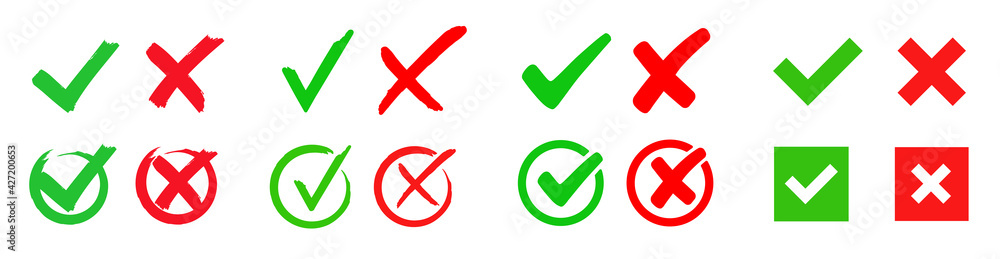 © 4zevar - Set check mark and cross. Vector illustartion © 4zevar - Set check mark and cross. Vector illustartion