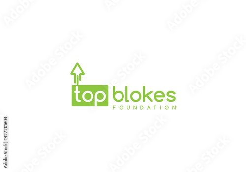 Abstract top typography logo design